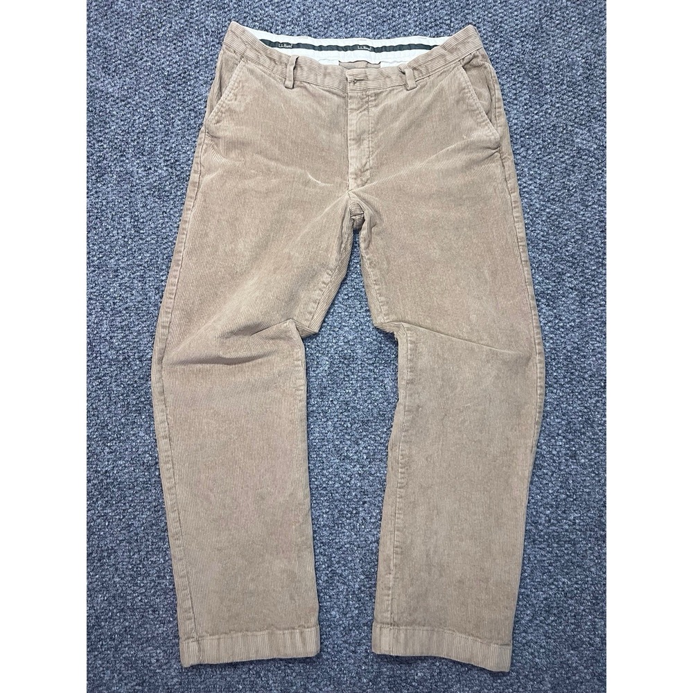 L.L. Bean Classic Fit Corduroy Beige Men's Straight Leg Casual Pants 32x28